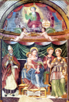 La Vergine e il Bambino - scuola degli Angelucci da Mevale, XVI-XVII sec. - Chiesa di Santa Maria della Visitazione - Cascia 