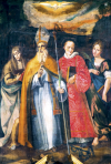 Sant`Apollonia, San Nicola da Bari, Sant`Anna e la colomba del Paraclito - Chiesa di Santa Maria della Visitazione - Cascia 