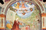 Affresco della scuola dello Spagna (1516) - Natività - Chiesa della Madonna delle Grazie - Caso - Sant`Anatolia di Narco 